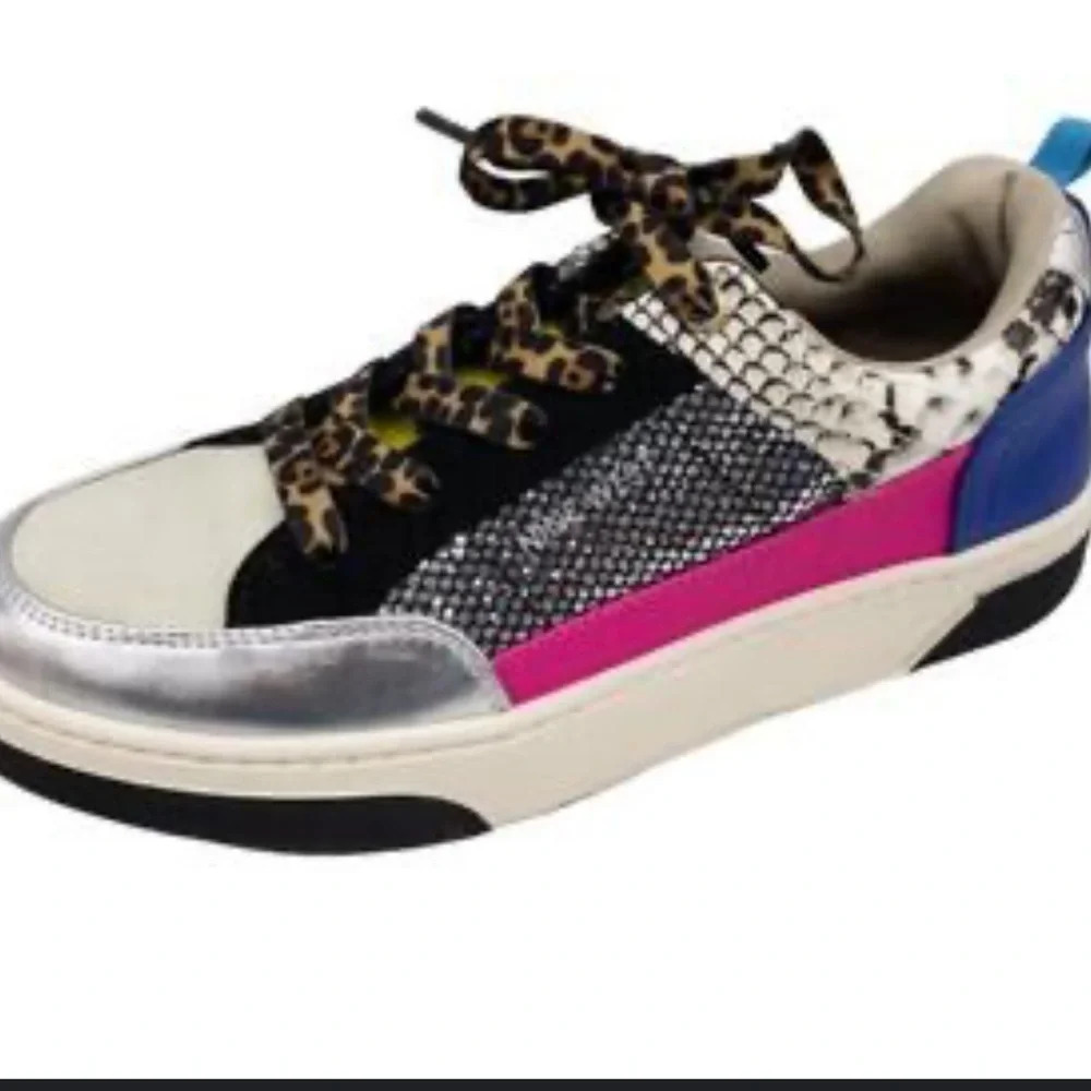 Nine West‎ Elevate 3 multi Color Snake Skin Sneakers 8.5 streetwear travel chic
